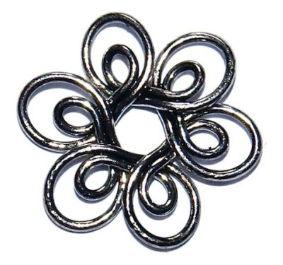 MB640GRB 16mm Grey Black Flower Filigree Link