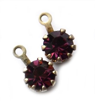 CD203 Amethyst Crystal Stone in Drop Setting