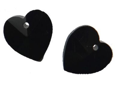 CC0990 10mm Jet Crystal Heart