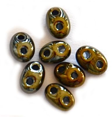 TW006 Bronze Scarab Twin Beads