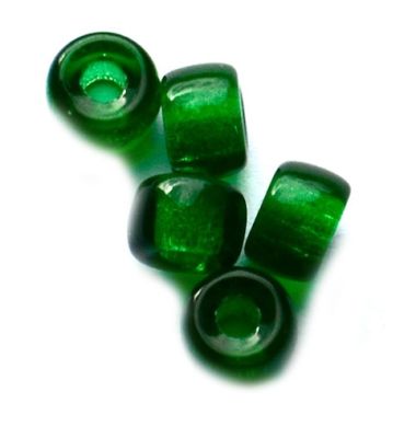 GL3359 Clear Dark Green Crow Bead