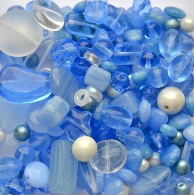 MX164 Sky Blue Pressed Glass Mix