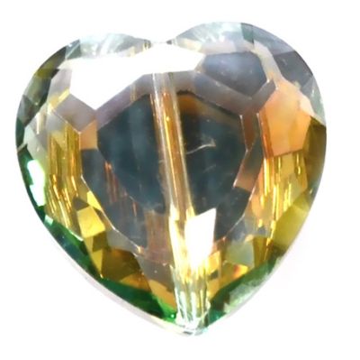 CC1012 22mm Tequila Sunrise Cut Crystal Heart