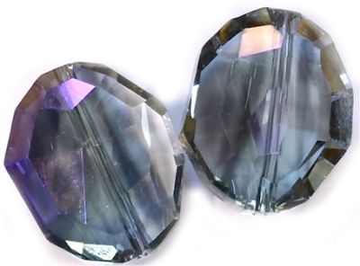 CC1061 20x16mm Black Russian Cut Crystal AB Oval