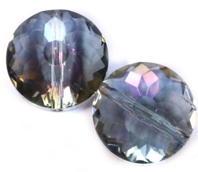 CC1081 14mm Black Russian Cut Crystal Cushioned Disc