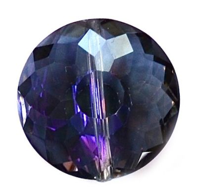 CC1095 18mm Black Russian Cut Crystal Cushioned Disc