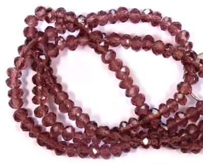 CC1182 3x1.5mm Purple Cut Crystal Rondelles
