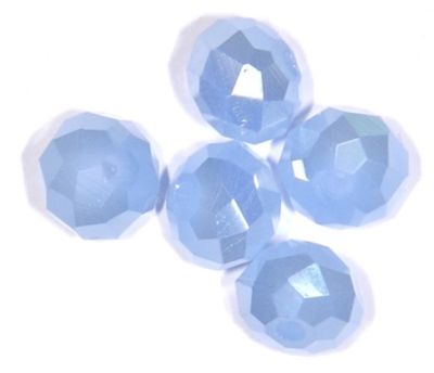 CC1304 6x8mm Faceted Powder Blue Pearl Lustre Rondelle