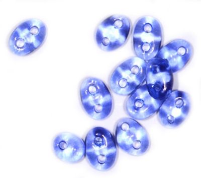 TW022 Transparent Indigo Twin Beads