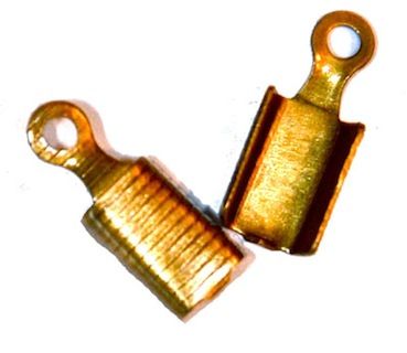 FN150 Pair of Burnished Gold Large Box Lace Ends