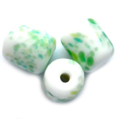 GL3919 10x8mm Frost Green Dotty Tube