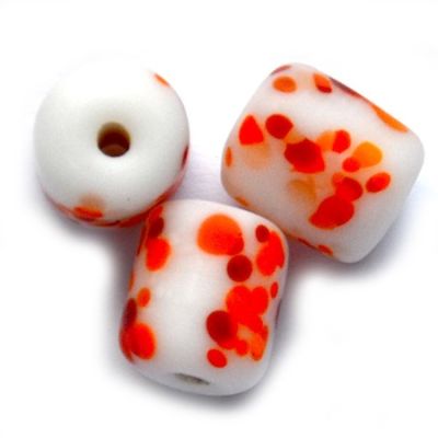 GL3920 10x8mm Frost Orange Dotty Tube