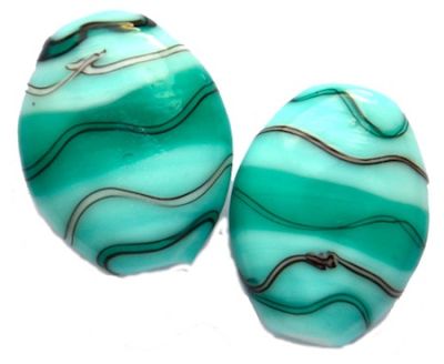 GL3953 25x18mm Teal Waverley Oval