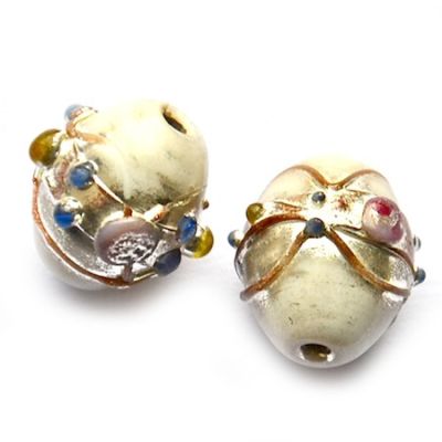 GL1490 Soft White Decorated Oval