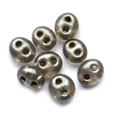 TW036 SL Dark Grey Pearl Twin Beads