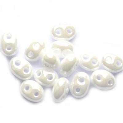 TW038 Ceylon White Twin Beads