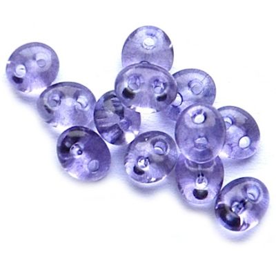 TW048 Transparent Tanzanite Twin Beads