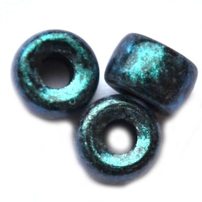 GL4026 8mm Pony Green Metallic Pony Bead