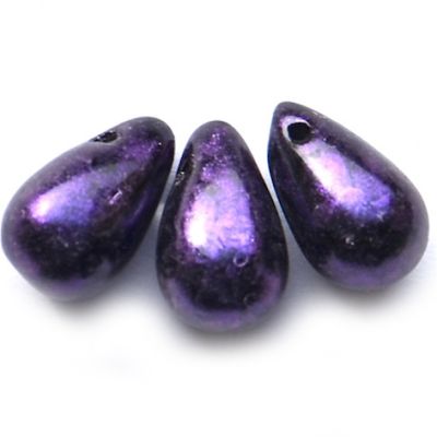 GL4114 10x6mm Purple Top Hole Metallic Drop