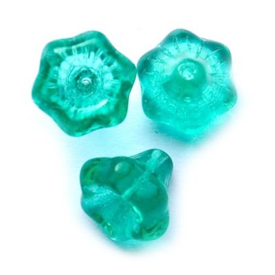 GL4140 10mm Teal Chunky Trumpet Flower