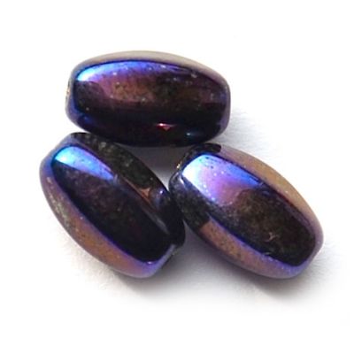 GL4156 8x5mm Scarab Blue Striated Oval