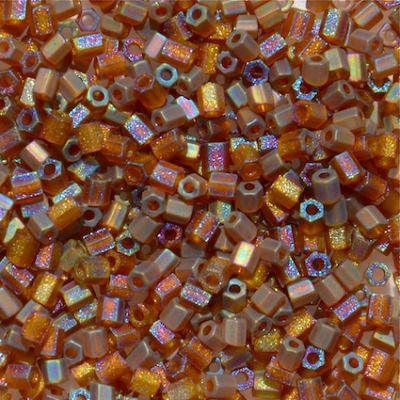 HEX910 Frost Dark Topaz AB Size 11 Hex Beads