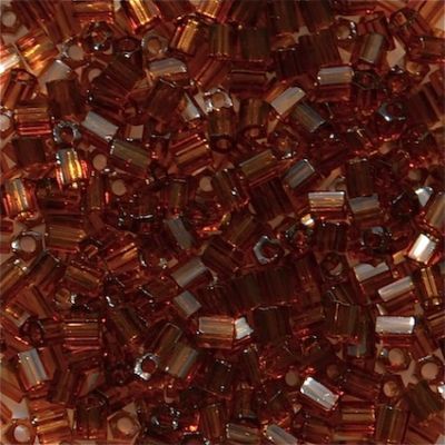 HEX912 Transparent Dark Topaz Size 8 Hex Beads