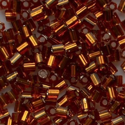 HEX913 Silver Lined Dark Topaz Size 8 Hex Beads