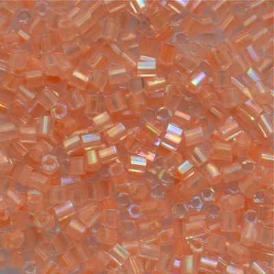 HEX858 Colour Lined Light Peach Size 11 Hex Beads