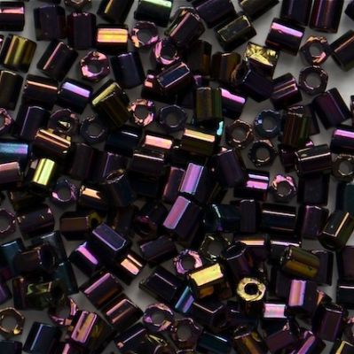 HEX865 Purple Scarab Size 8 Hex Beads