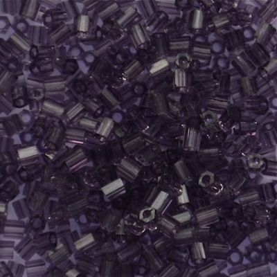 HEX866 Transparent Purple Size 11 Hex Beads