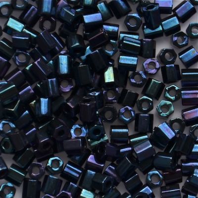 HEX487 Scarab Blue Size 8 Hex Beads