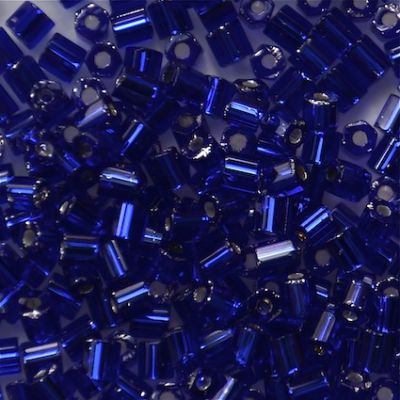 HEX488 Silver Lined Blue Size 8 Hex Beads