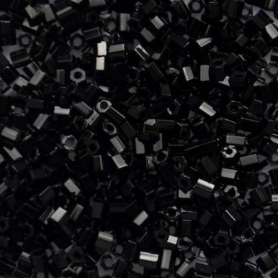 HEX757 Black Size 11 Hex Beads