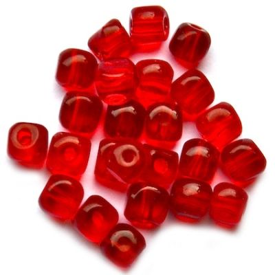 GL5004 4mm Rounded Red Cube