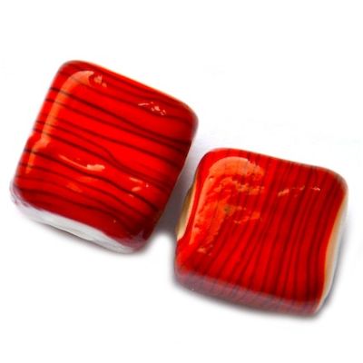 GL5047 12mm Stripy Red Cube