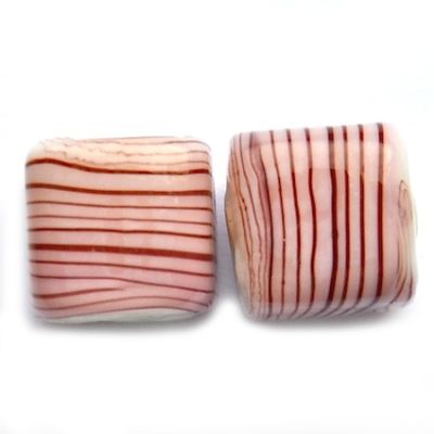 GL5051 12mm Stripy Pink/Lilac Cube