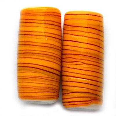 GL5055 22x10mm Stripy Ochre Tube