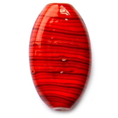 GL5062 28x18mm Stripy Red Flat Oval