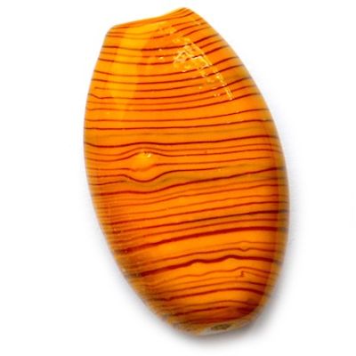 GL5063 28x18mm Stripy Ochre Flat Oval