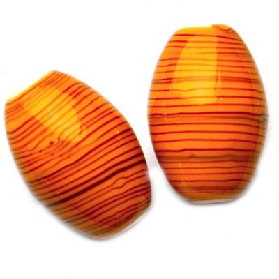 GL5071 20x12mm Stripy Ochre Oval