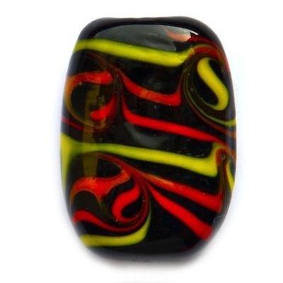GL5107 25x18mm Multi Stripe on Black Lozenge