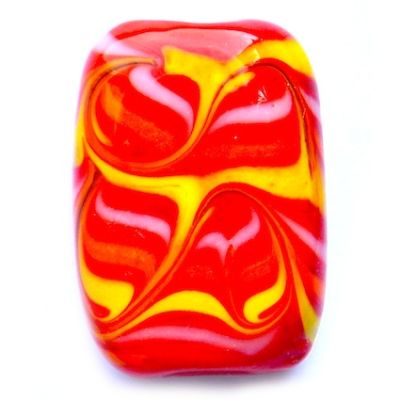 GL5110 25x18mm Multi Stripe on Orange Lozenge