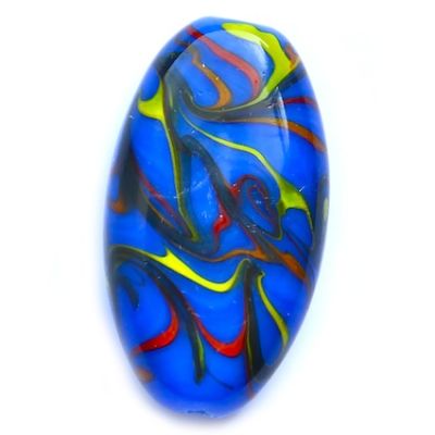 GL5116 28x16mm Multi Stripe on Sapphire Flat Oval