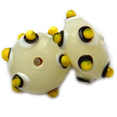 GL5126 16x8mm Milky White Sputnik Rondelle