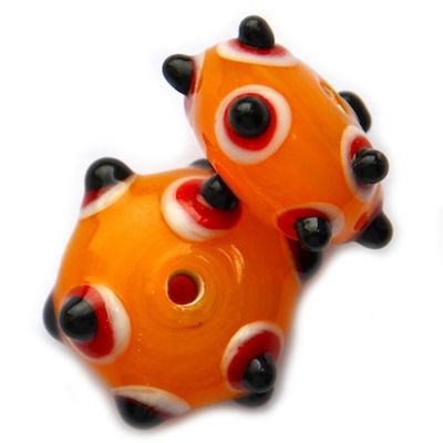 GL5127 16x8mm Soft Orange Sputnik Rondelle