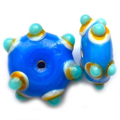 GL5129 16x8mm Soft Blue Sputnik Rondelle