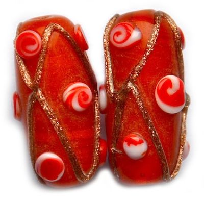 GL5229 22x12mm Burnt Orange Criss Cross Tube