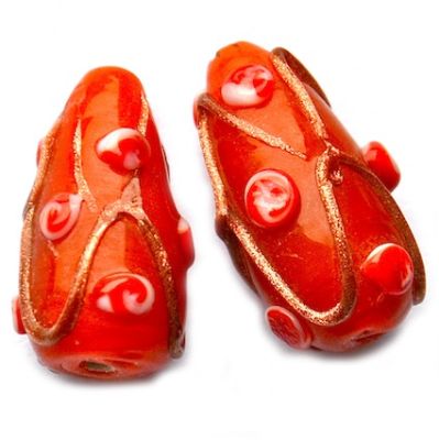 GL5235 24x12mm Burnt Orange Criss Cross Drop
