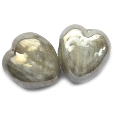 GL5282 12mm Lustre Grey Flat Heart